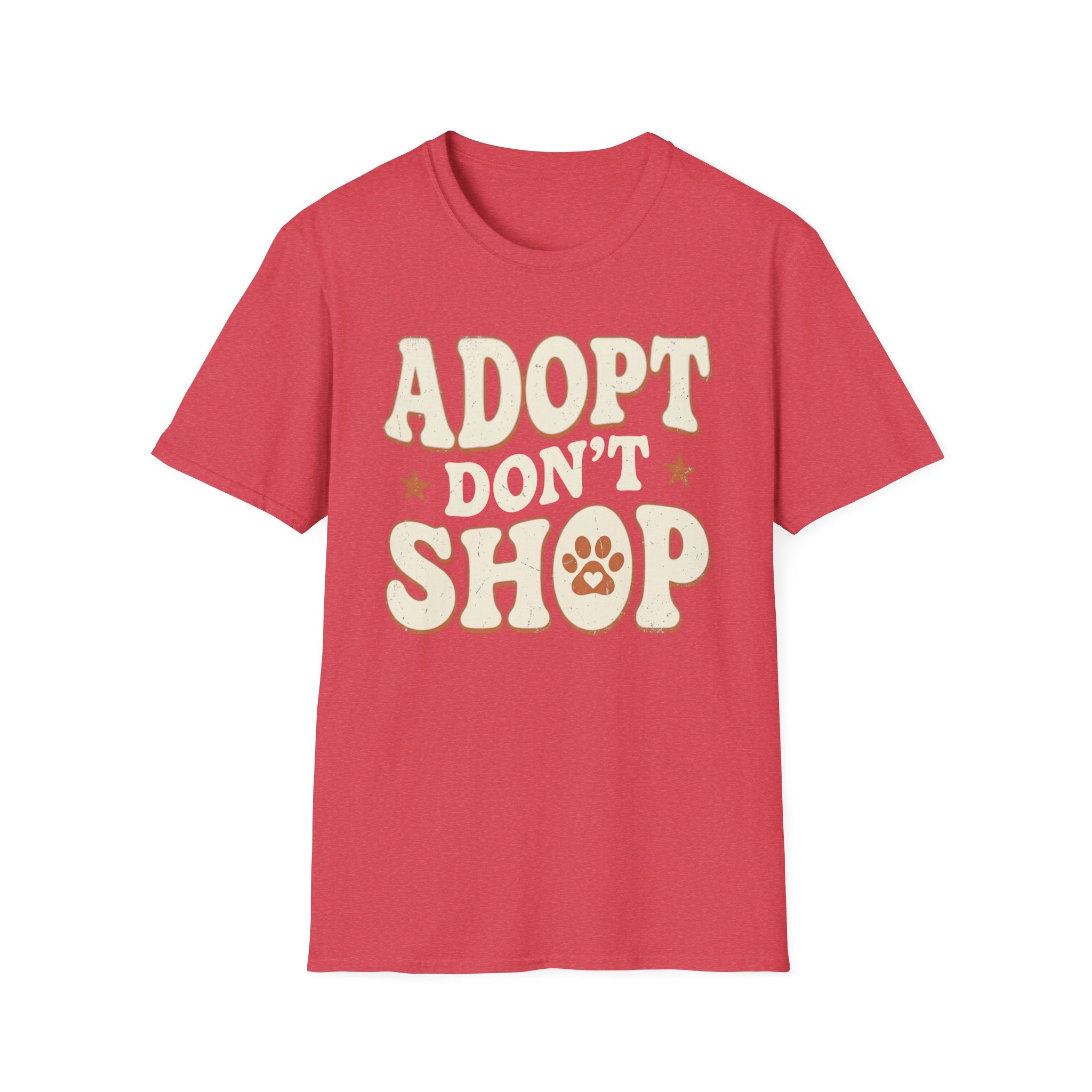 Adopt Dont Shop Rescue Shirt-T-Shirt-luxury-rescue-dog-t-shirt-for-dog-lovers-Heather Red-S-Rescue Paws Club