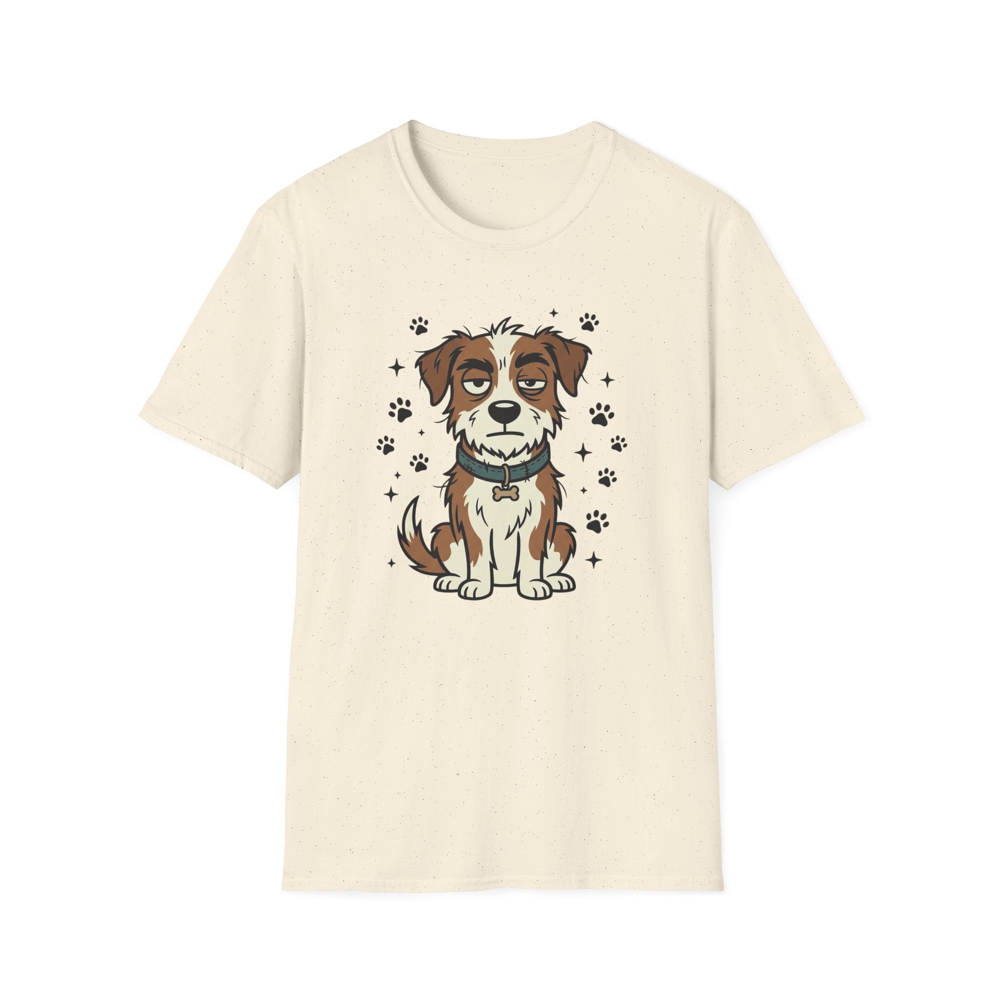 Grumpy Mode ON T-Shirt-T-Shirt-luxury-rescue-dog-t-shirt-for-dog-lovers-Natural-S-Rescue Paws Club