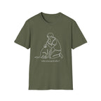 Who Rescued Who T-Shirt-T-Shirt-luxury-rescue-dog-t-shirt-for-dog-lovers-Military Green-S-Rescue Paws Club