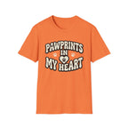 Pawprints in my Heart T-Shirt-T-Shirt-luxury-rescue-dog-t-shirt-for-dog-lovers-Heather Orange-S-Rescue Paws Club