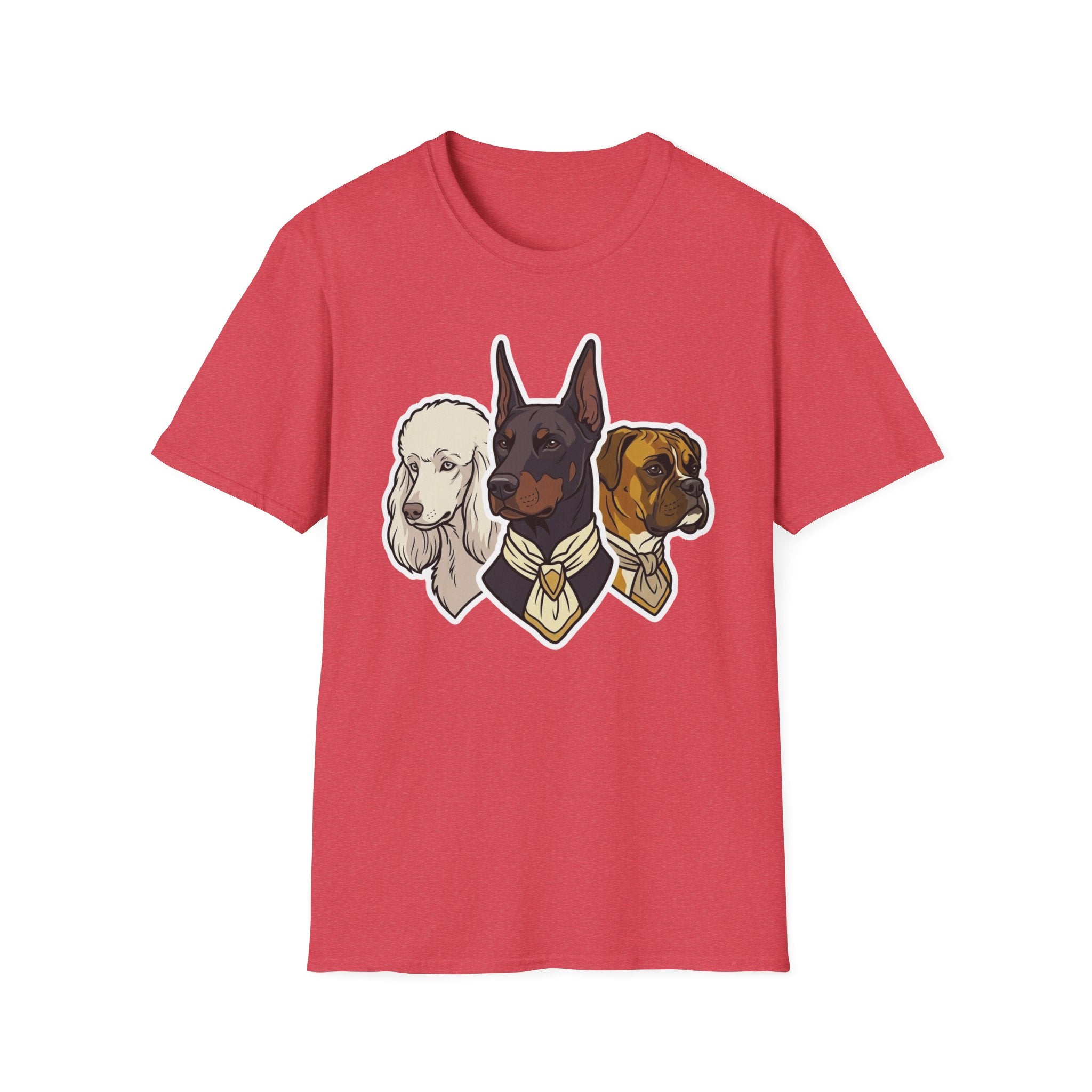 The Fur Trio T-Shirt-T-Shirt-luxury-rescue-dog-t-shirt-for-dog-lovers-Heather Red-S-Rescue Paws Club