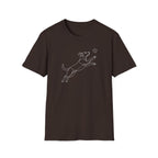 Jumping Dog Line Art T-Shirt-T-Shirt-luxury-rescue-dog-t-shirt-for-dog-lovers-Dark Chocolate-S-Rescue Paws Club