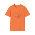 Sleeping Pup Line Art T-Shirt-T-Shirt-luxury-rescue-dog-t-shirt-for-dog-lovers-Heather Orange-S-Rescue Paws Club