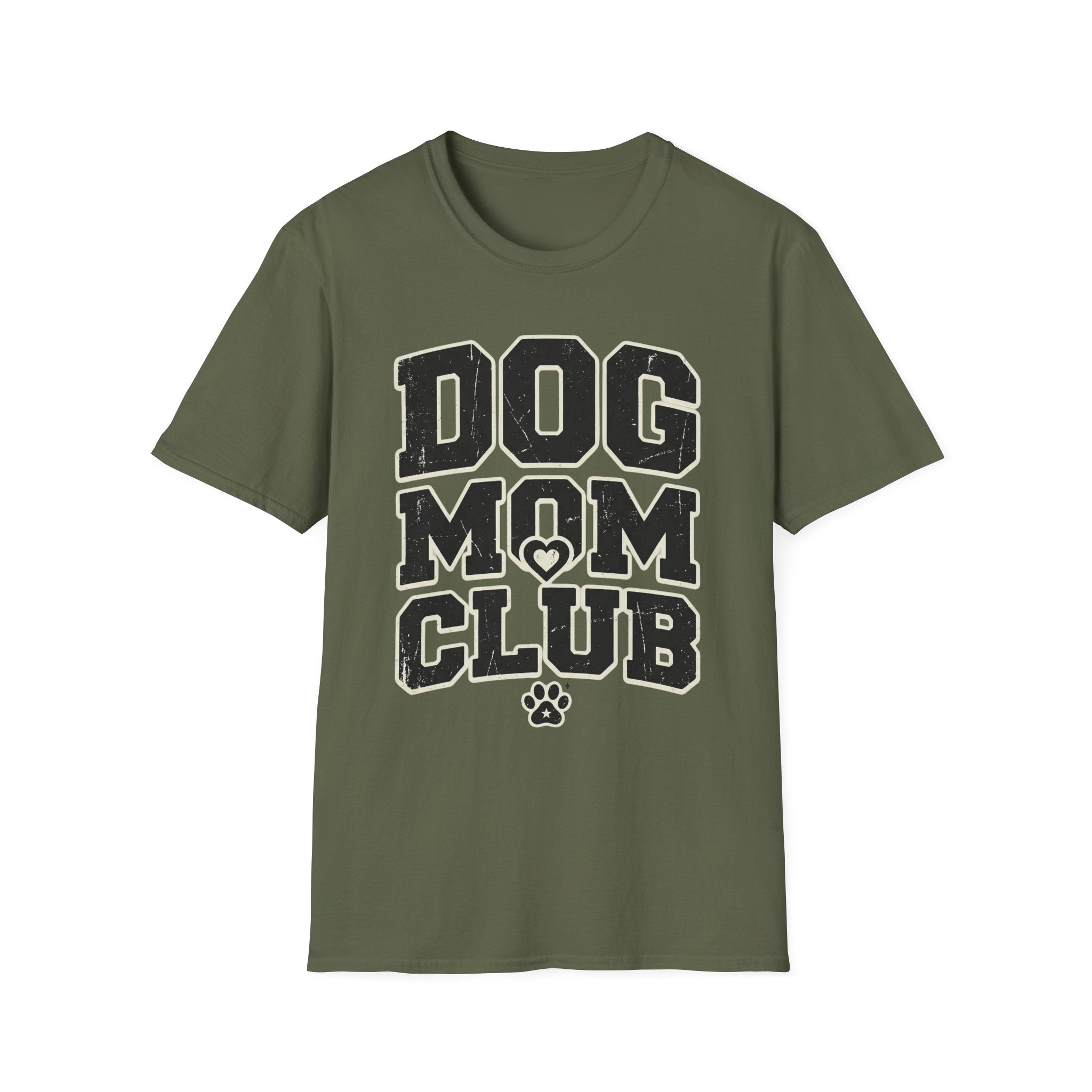 Dog Mom Club T-Shirt-T-Shirt-luxury-rescue-dog-t-shirt-for-dog-lovers-Military Green-S-Rescue Paws Club