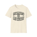 Pawprints in my Heart T-Shirt-T-Shirt-luxury-rescue-dog-t-shirt-for-dog-lovers-Natural-M-Rescue Paws Club