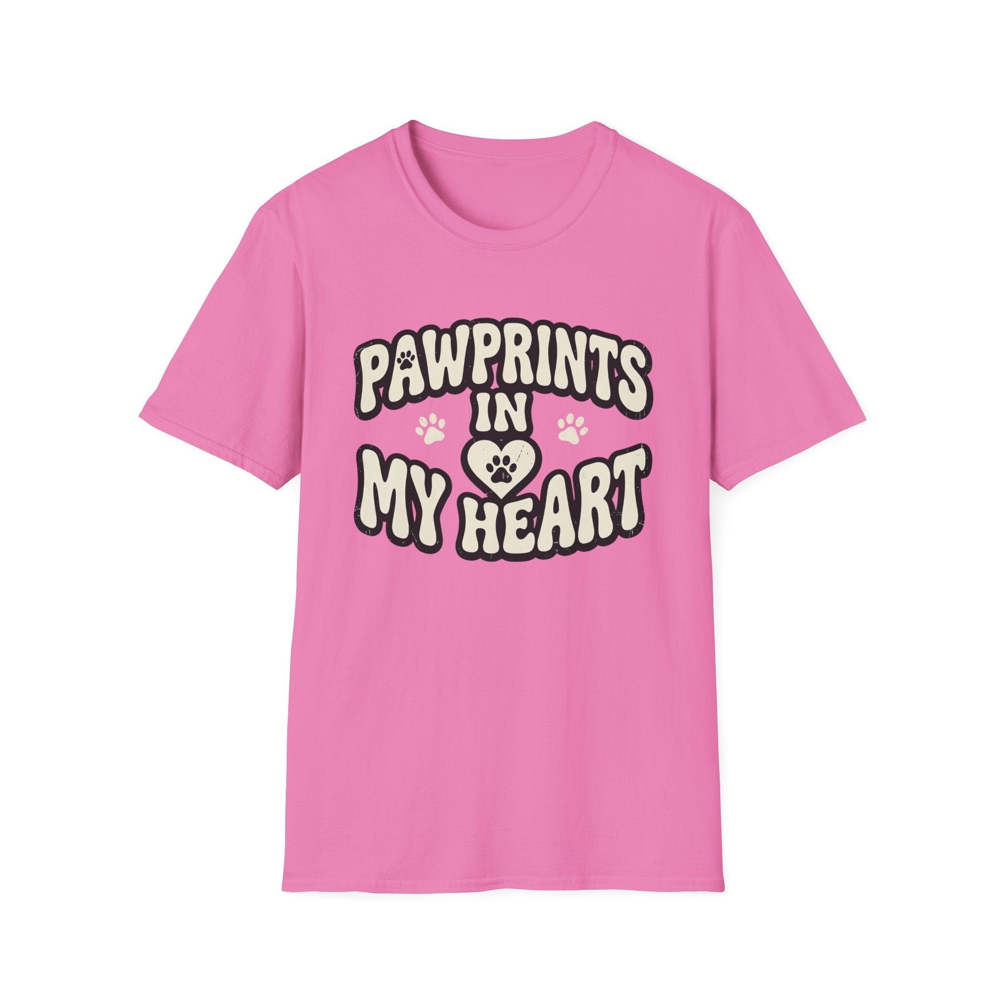 Pawprints in my Heart T-Shirt-T-Shirt-luxury-rescue-dog-t-shirt-for-dog-lovers-Azalea-S-Rescue Paws Club