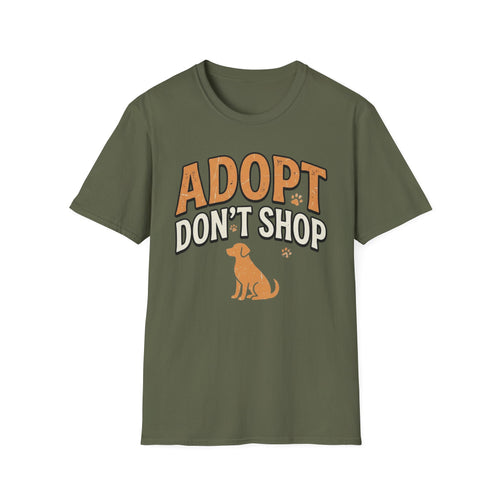 Adopt Do Not Shop T-Shirt-T-Shirt-luxury-rescue-dog-t-shirt-for-dog-lovers-Military Green-S-Rescue Paws Club
