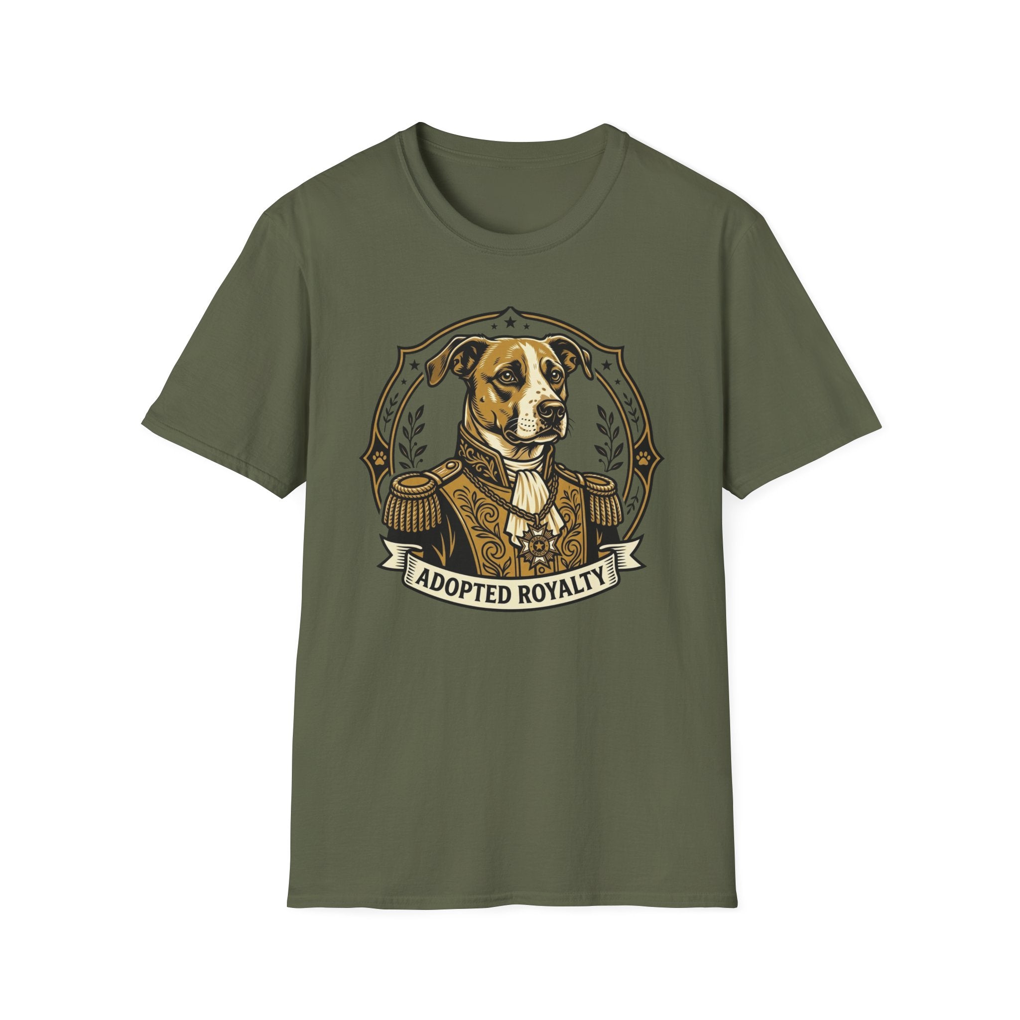 Duke Barkwell T-Shirt-T-Shirt-luxury-rescue-dog-t-shirt-for-dog-lovers-Military Green-S-Rescue Paws Club