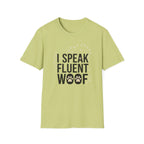 Fluent Woof T-Shirt-T-Shirt-luxury-rescue-dog-t-shirt-for-dog-lovers-Pistachio-S-Rescue Paws Club