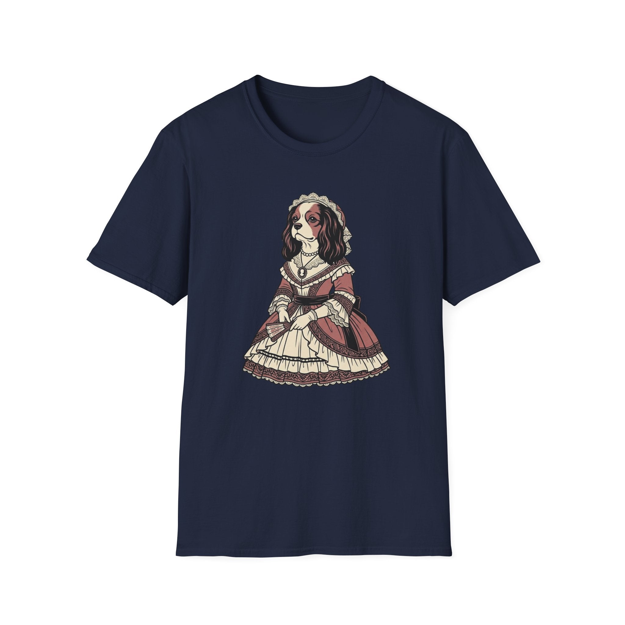 Lady Floofiana T-Shirt-T-Shirt-luxury-rescue-dog-t-shirt-for-dog-lovers-Navy-S-Rescue Paws Club
