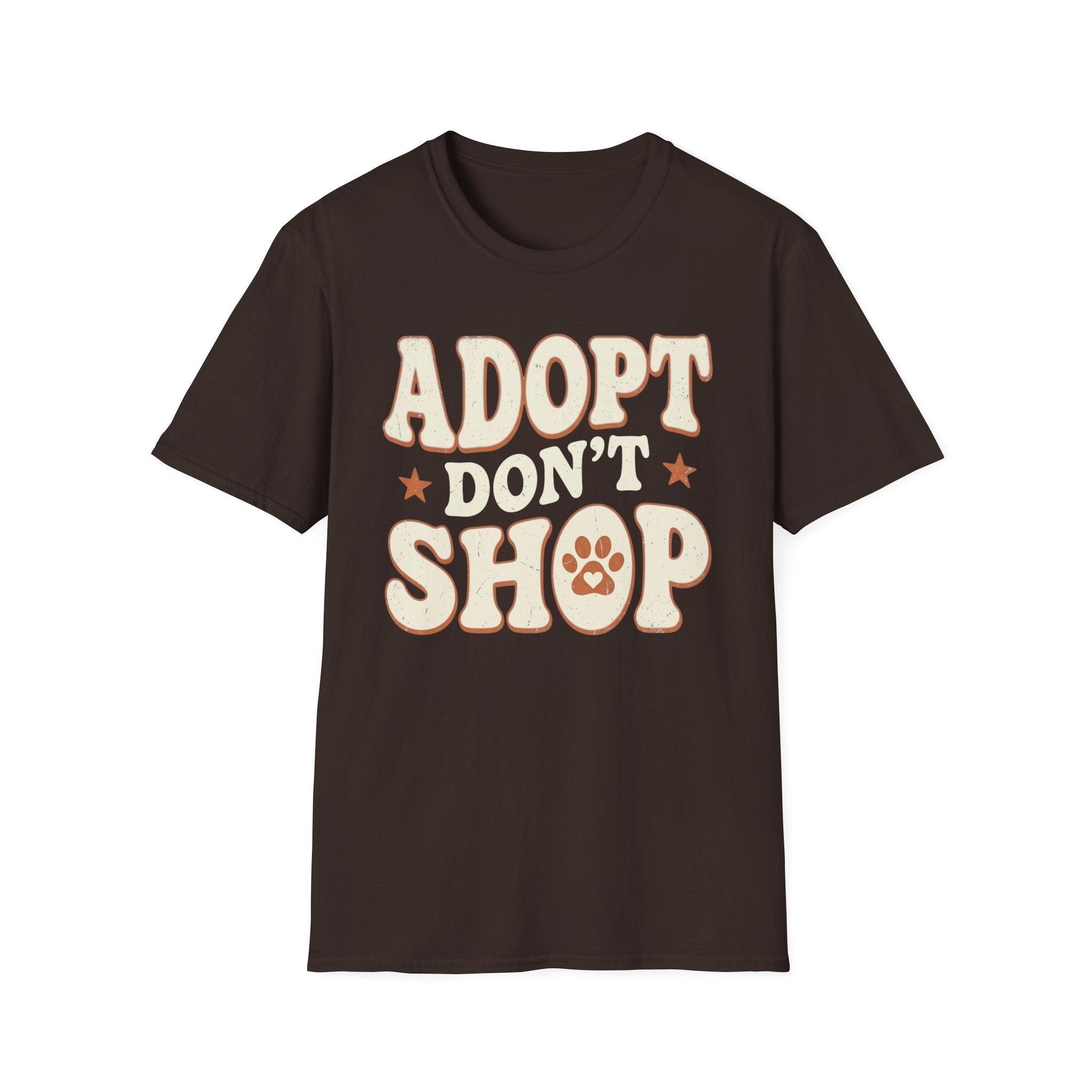 Adopt Dont Shop Rescue Shirt-T-Shirt-luxury-rescue-dog-t-shirt-for-dog-lovers-Dark Chocolate-S-Rescue Paws Club