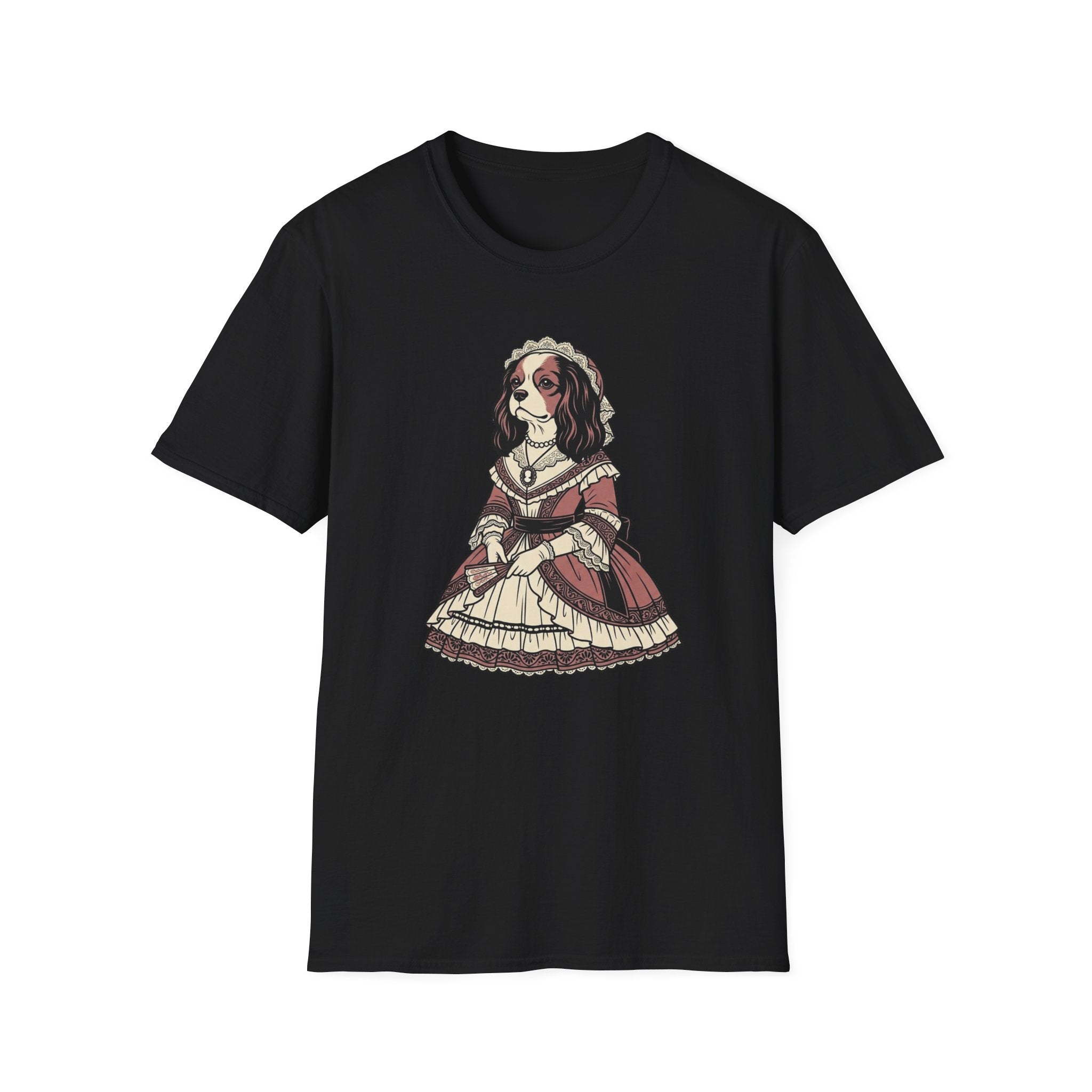 Lady Floofiana T-Shirt-T-Shirt-luxury-rescue-dog-t-shirt-for-dog-lovers-Black-S-Rescue Paws Club