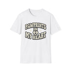 Pawprints in my Heart T-Shirt-T-Shirt-luxury-rescue-dog-t-shirt-for-dog-lovers-White-S-Rescue Paws Club