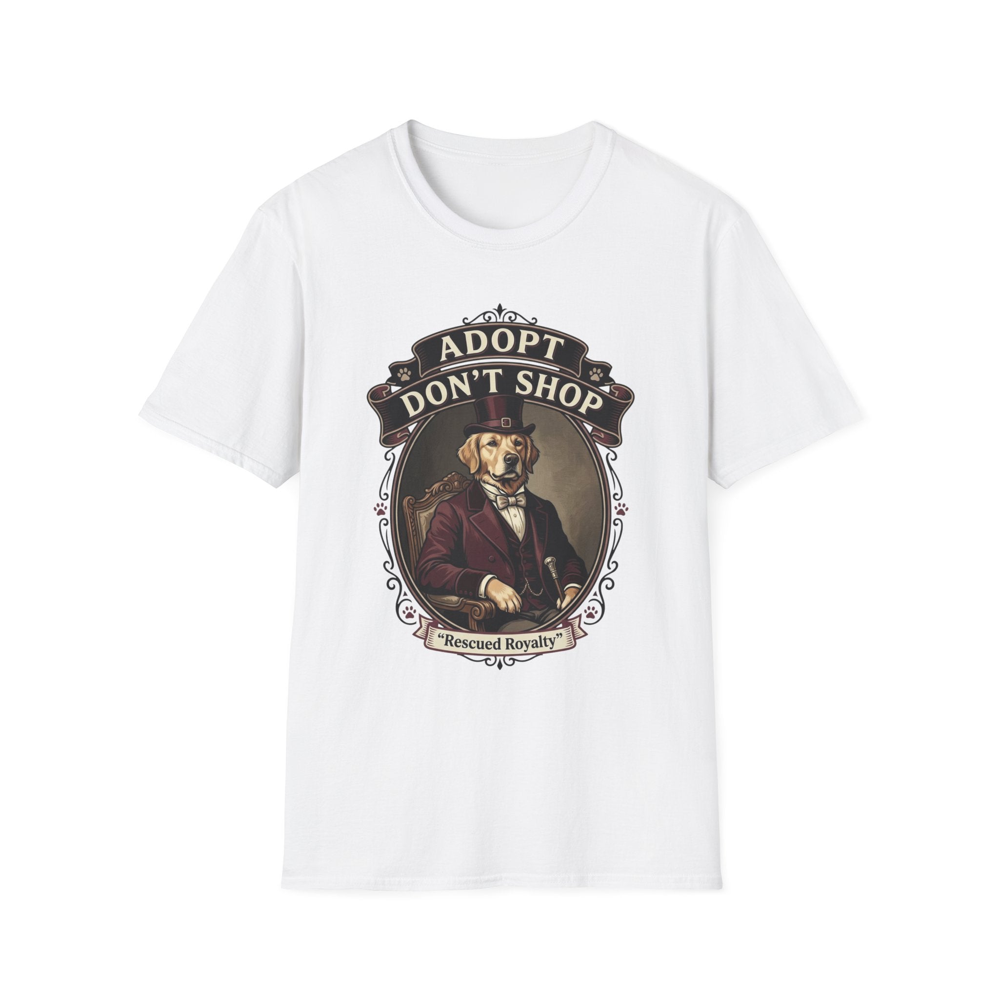 Vintage Adopt Don't Shop T-Shirt-T-Shirt-luxury-rescue-dog-t-shirt-for-dog-lovers-White-S-Rescue Paws Club