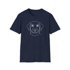 Dog Face Line Art T-Shirt-T-Shirt-luxury-rescue-dog-t-shirt-for-dog-lovers-Navy-S-Rescue Paws Club