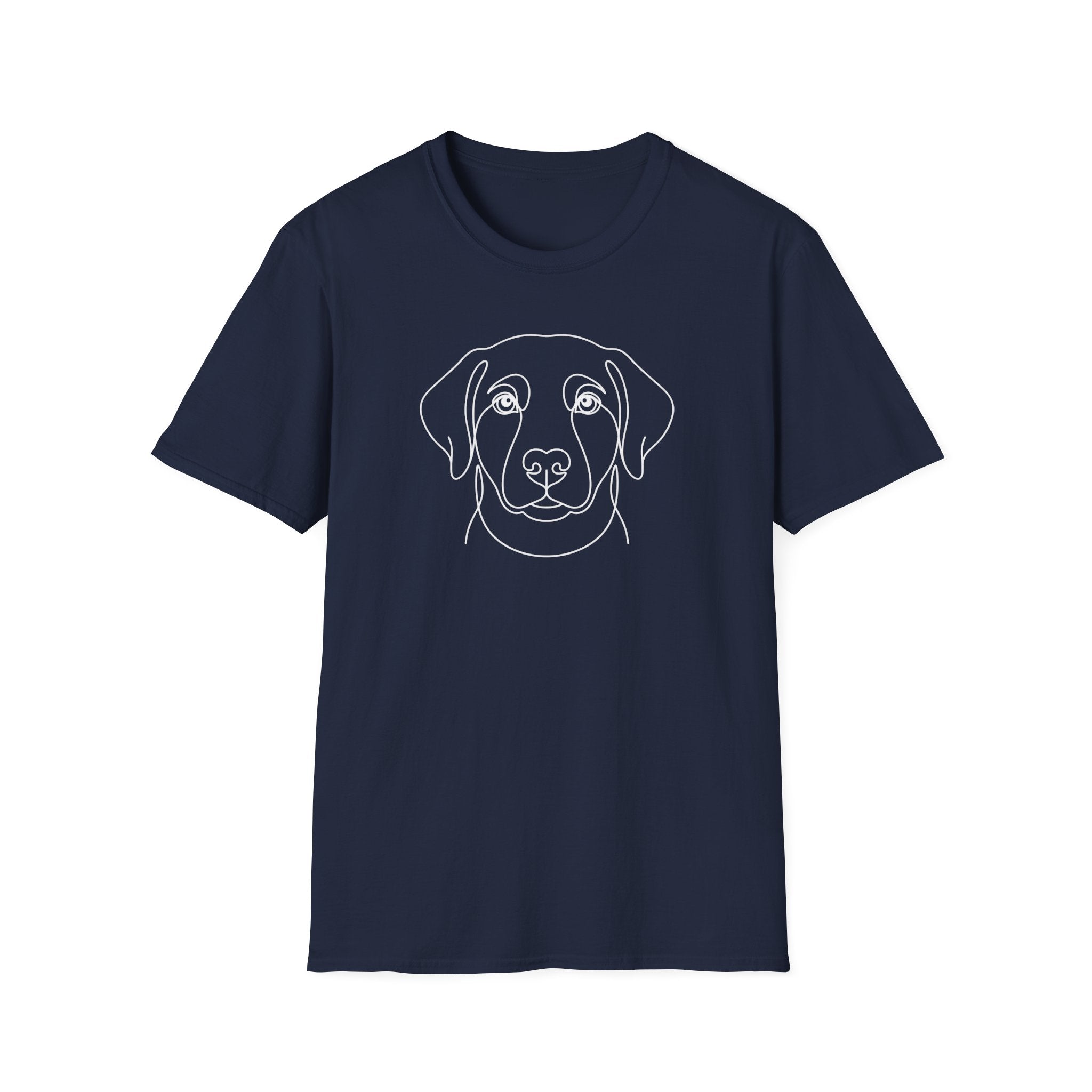 Dog Face Line Art T-Shirt-T-Shirt-luxury-rescue-dog-t-shirt-for-dog-lovers-Navy-S-Rescue Paws Club