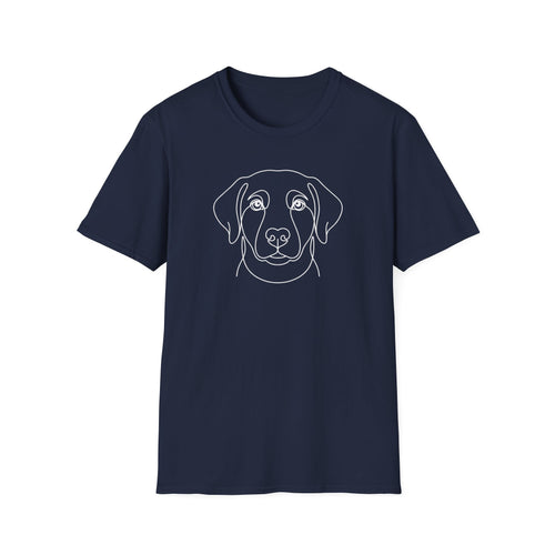 Dog Face Line Art T-Shirt-T-Shirt-luxury-rescue-dog-t-shirt-for-dog-lovers-Navy-S-Rescue Paws Club