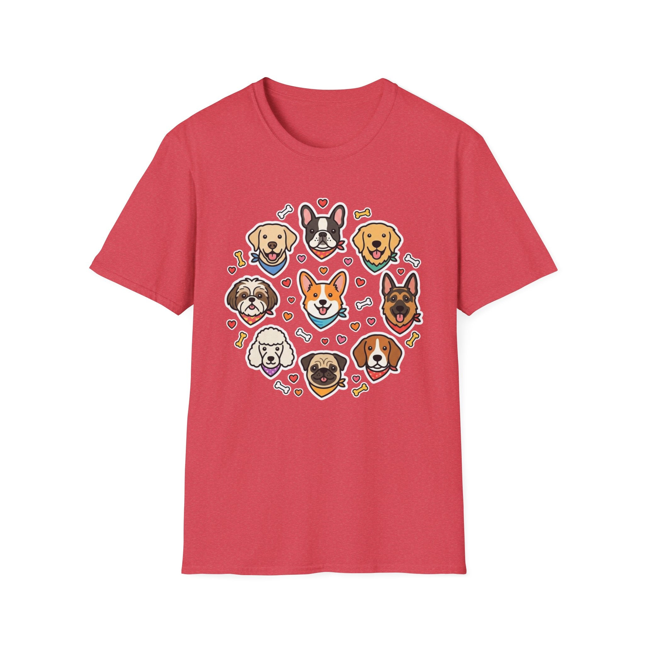The Wiggle Gang T-Shirt-T-Shirt-luxury-rescue-dog-t-shirt-for-dog-lovers-Heather Red-S-Rescue Paws Club