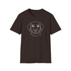 Dog Face Line Art T-Shirt-T-Shirt-luxury-rescue-dog-t-shirt-for-dog-lovers-Dark Chocolate-S-Rescue Paws Club