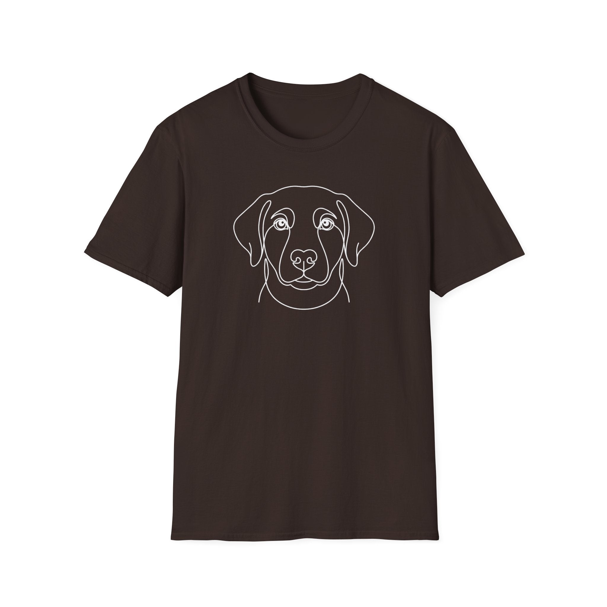 Dog Face Line Art T-Shirt-T-Shirt-luxury-rescue-dog-t-shirt-for-dog-lovers-Dark Chocolate-S-Rescue Paws Club