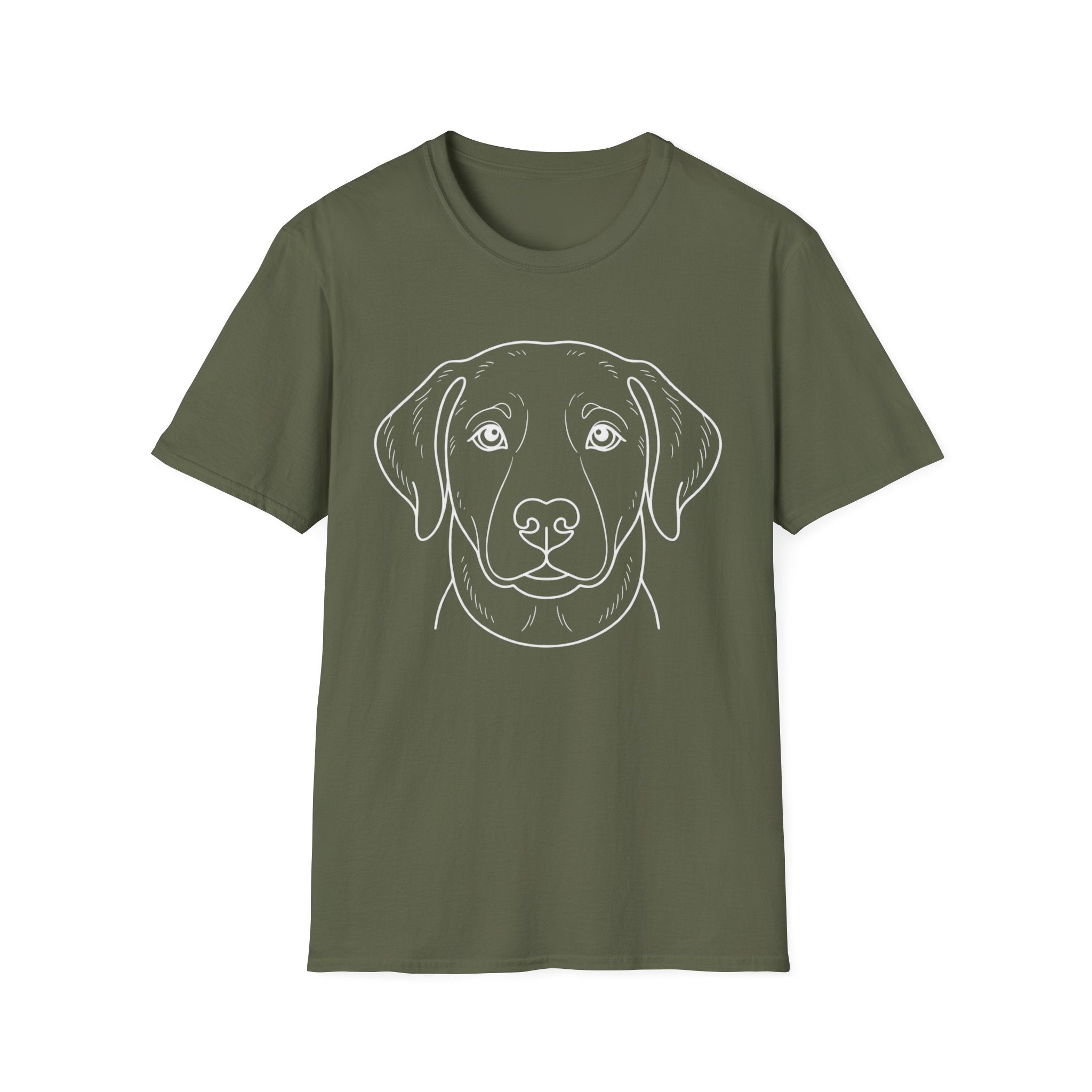Line Art Dog T-Shirt-T-Shirt-luxury-rescue-dog-t-shirt-for-dog-lovers-Military Green-S-Rescue Paws Club