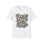 Rescue Dog is Love T-Shirt-T-Shirt-luxury-rescue-dog-t-shirt-for-dog-lovers-White-S-Rescue Paws Club
