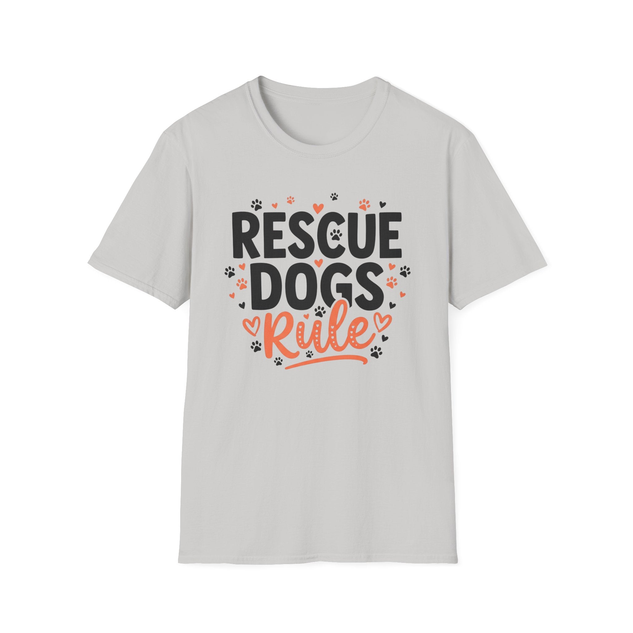 Rescue Dogs Rule T-Shirt-T-Shirt-luxury-rescue-dog-t-shirt-for-dog-lovers-Ice Grey-S-Rescue Paws Club