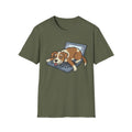 Work From Paw T-Shirt-T-Shirt-luxury-rescue-dog-t-shirt-for-dog-lovers-Military Green-S-Rescue Paws Club