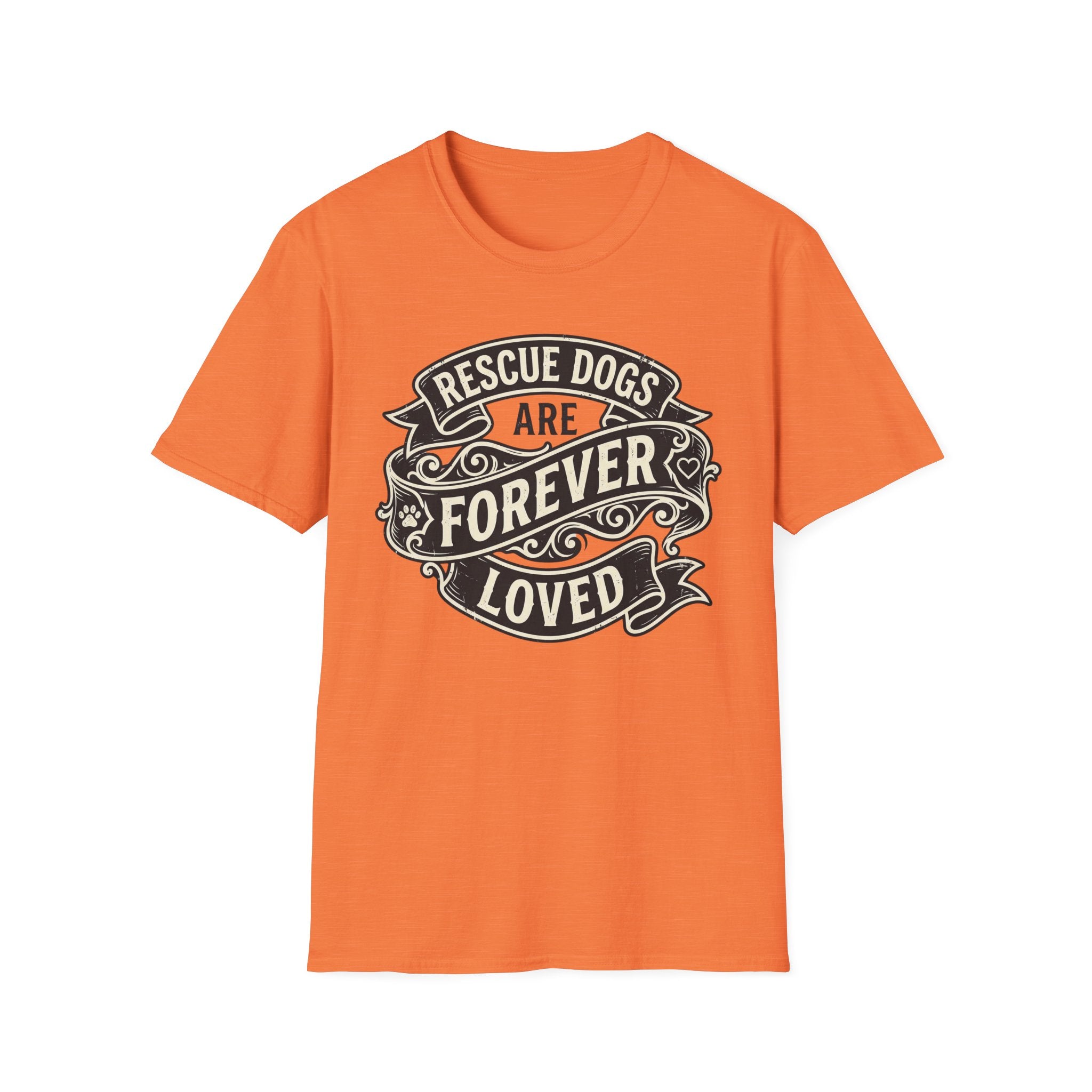 Forever Loved T-Shirt-T-Shirt-luxury-rescue-dog-t-shirt-for-dog-lovers-Heather Orange-S-Rescue Paws Club