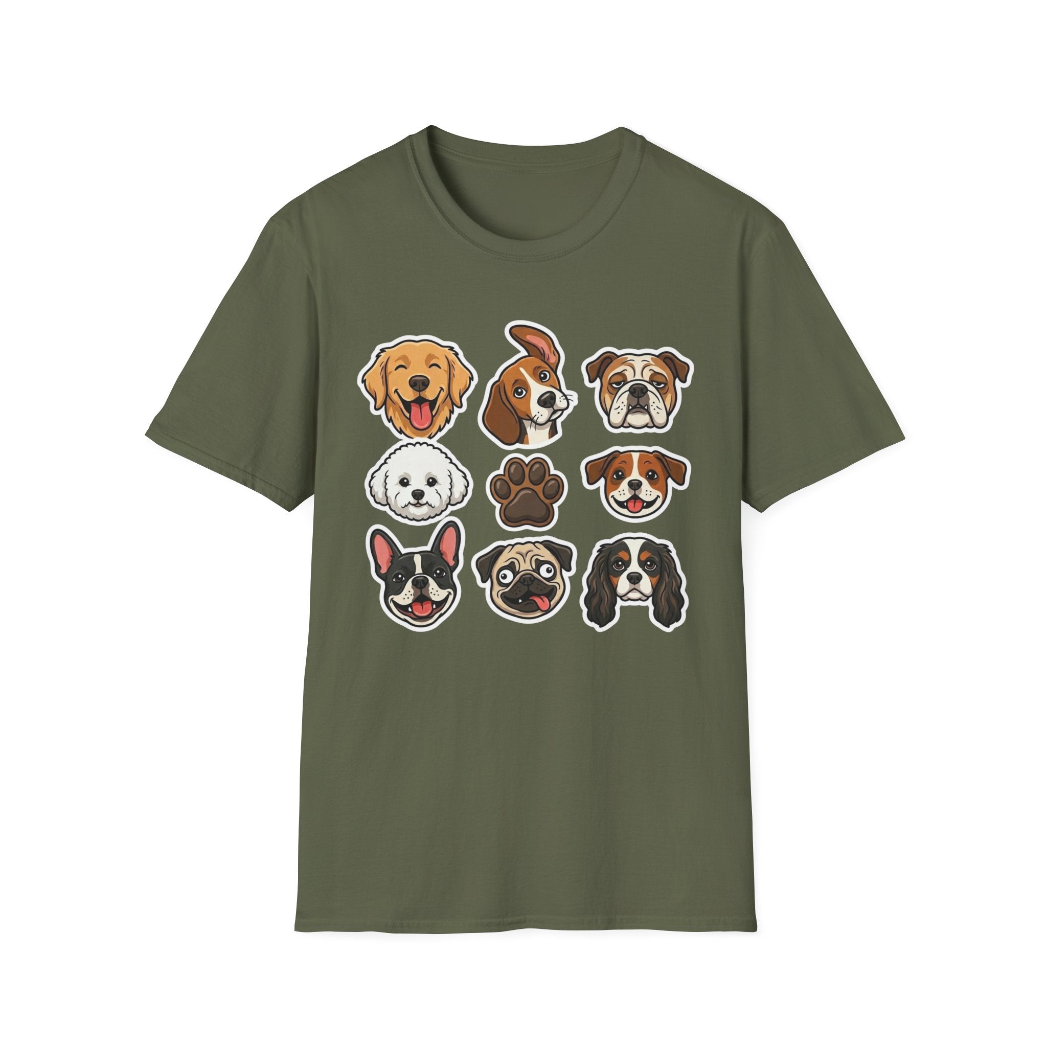 Dog Squad Cute T-Shirt-T-Shirt-luxury-rescue-dog-t-shirt-for-dog-lovers-Military Green-S-Rescue Paws Club