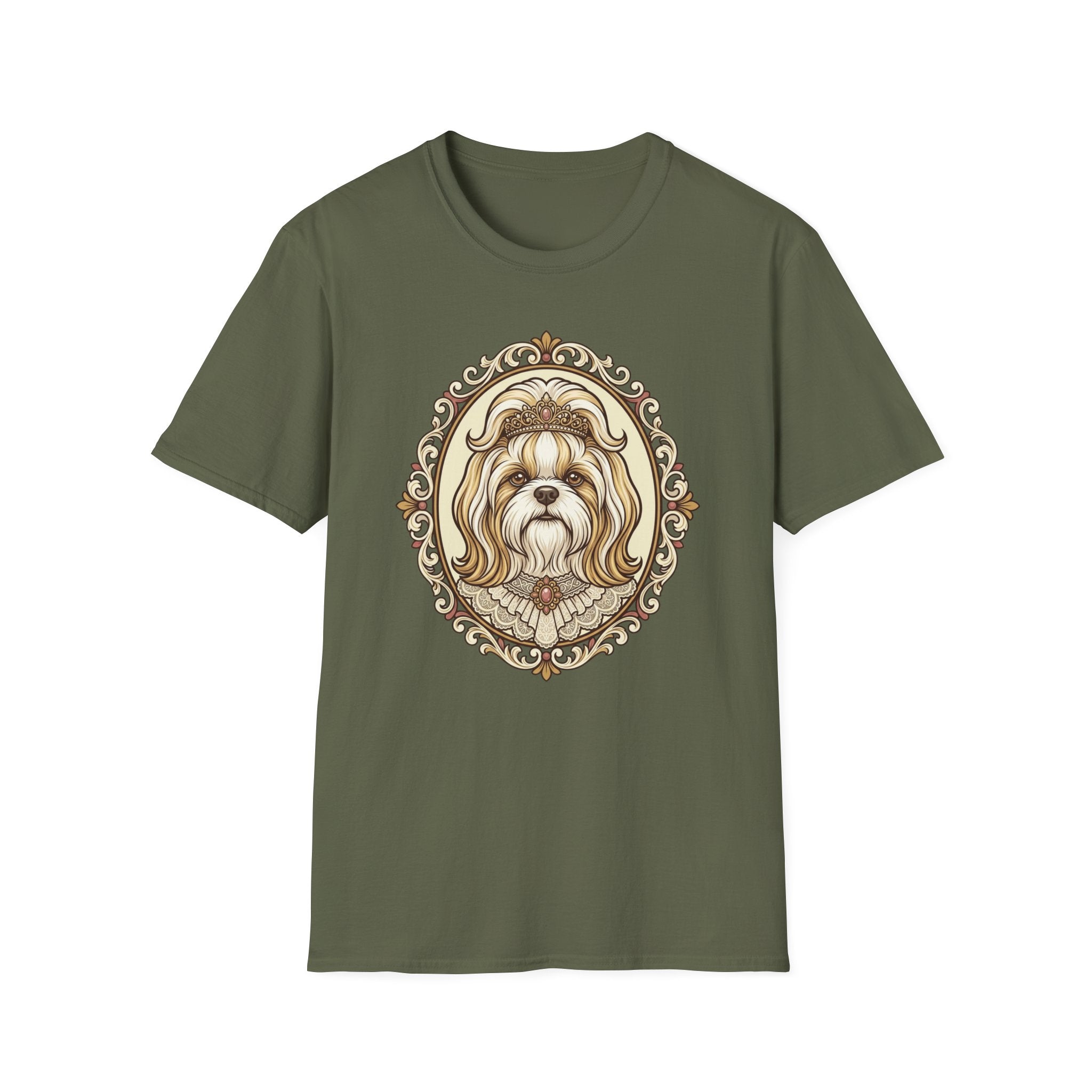 Duchess Pawlette T-Shirt-T-Shirt-luxury-rescue-dog-t-shirt-for-dog-lovers-Military Green-S-Rescue Paws Club