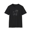 Line Art Pup T-Shirt-T-Shirt-luxury-rescue-dog-t-shirt-for-dog-lovers-Black-S-Rescue Paws Club