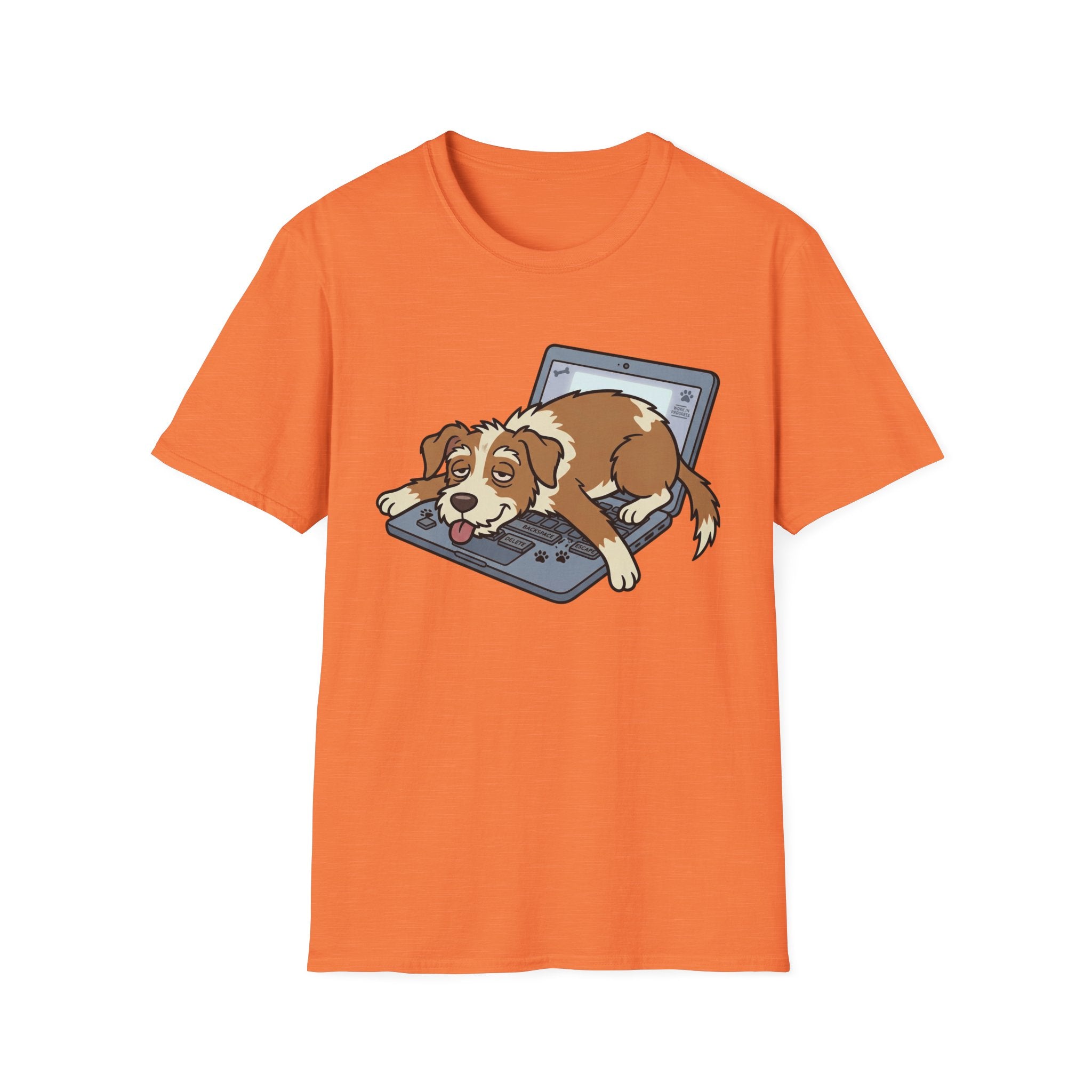 Work From Paw T-Shirt-T-Shirt-luxury-rescue-dog-t-shirt-for-dog-lovers-Heather Orange-S-Rescue Paws Club