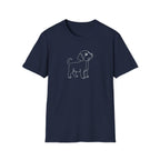 Line Art Pup T-Shirt-T-Shirt-luxury-rescue-dog-t-shirt-for-dog-lovers-Navy-S-Rescue Paws Club