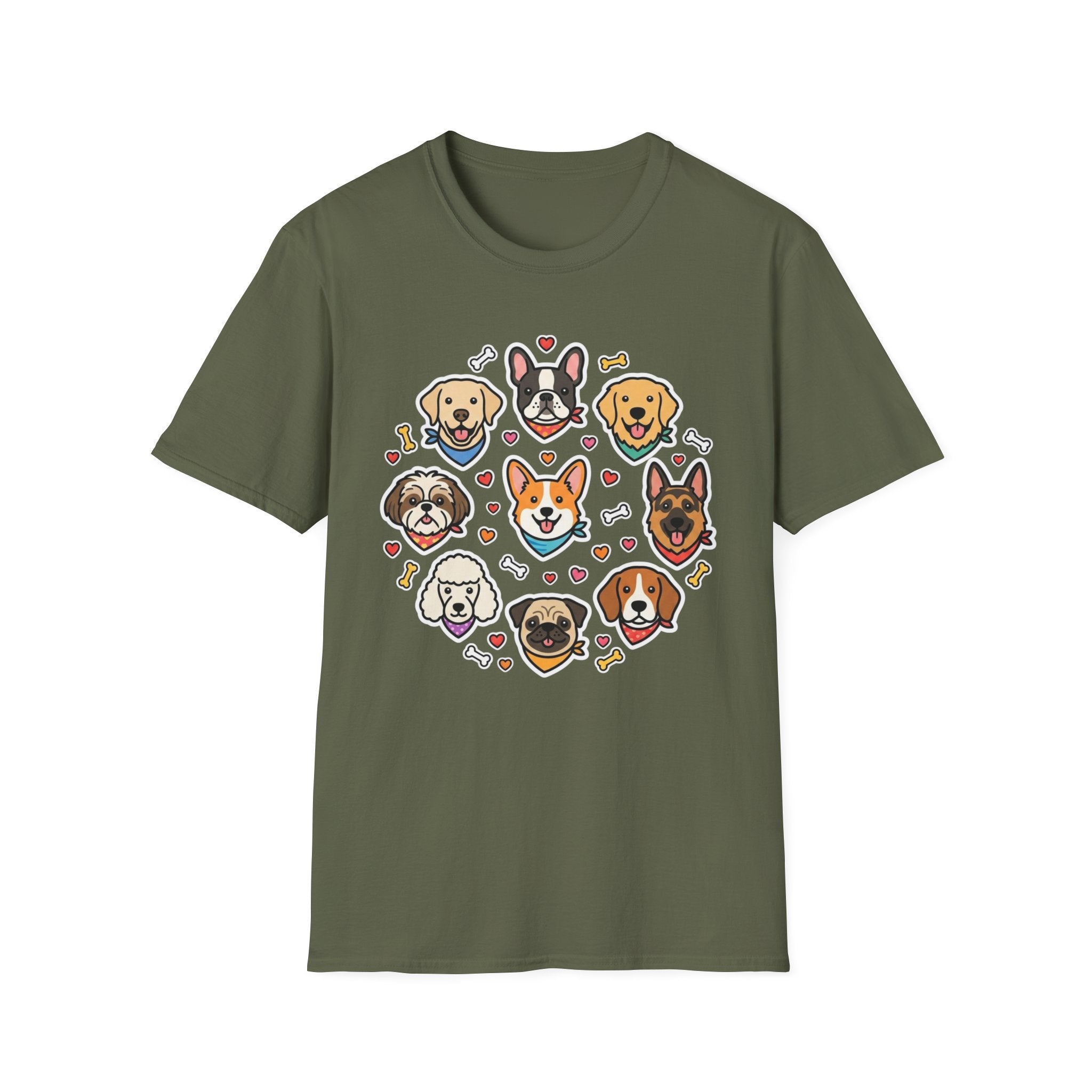 The Wiggle Gang T-Shirt-T-Shirt-luxury-rescue-dog-t-shirt-for-dog-lovers-Military Green-S-Rescue Paws Club