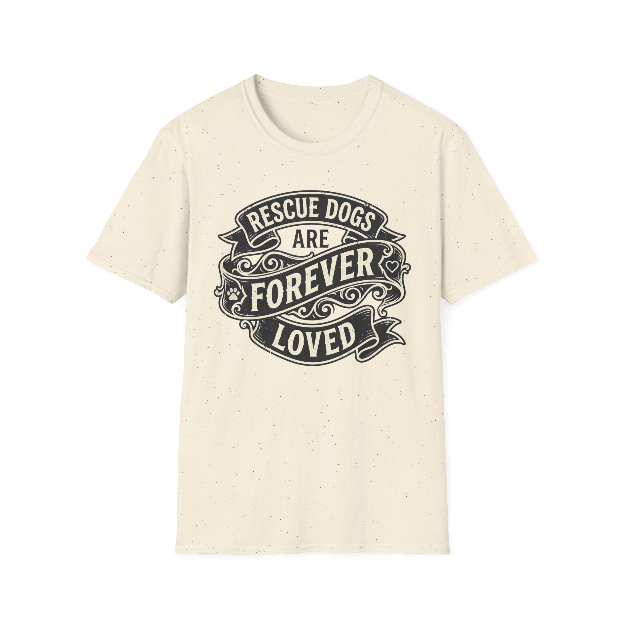 Forever Loved T-Shirt-T-Shirt-luxury-rescue-dog-t-shirt-for-dog-lovers-Natural-S-Rescue Paws Club