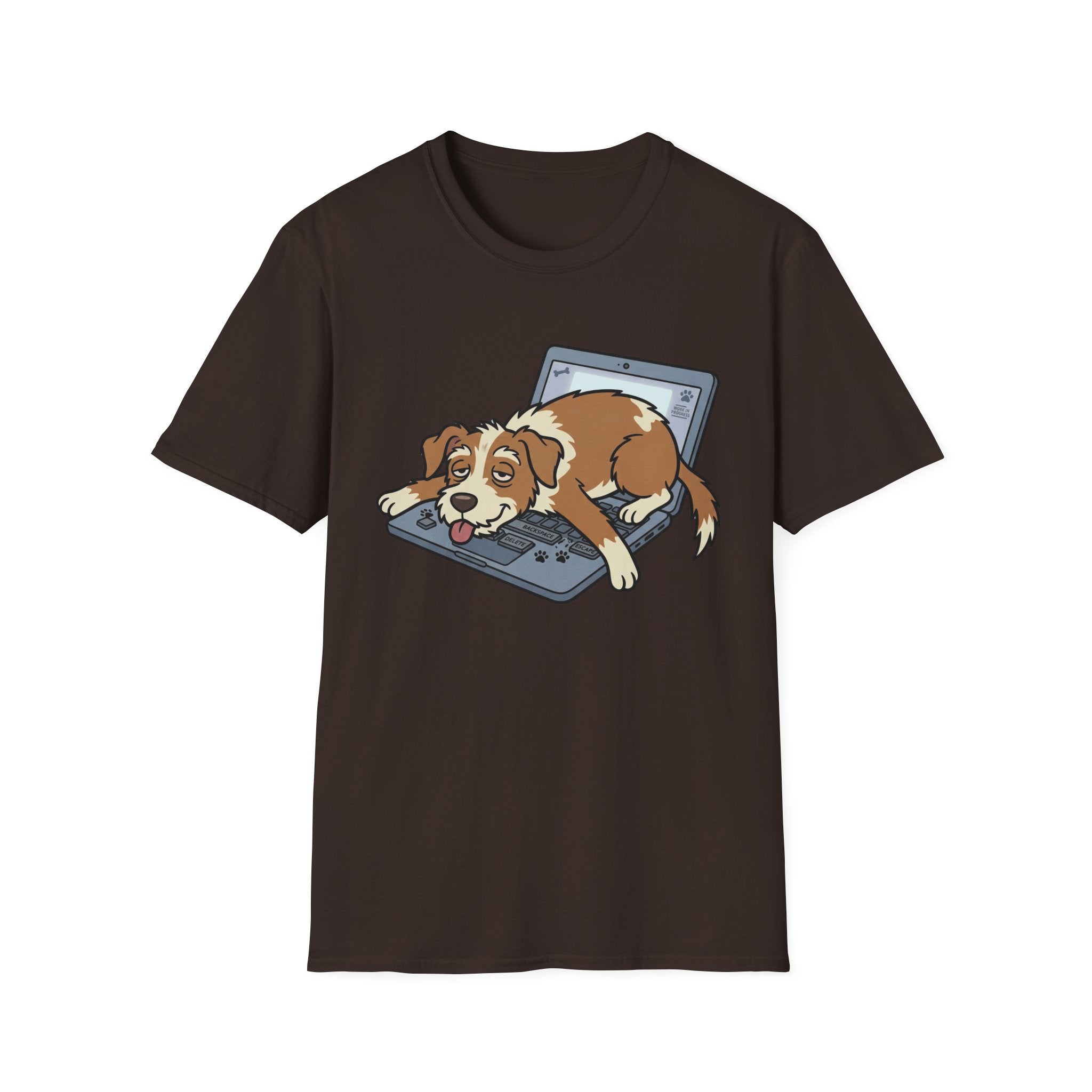 Work From Paw T-Shirt-T-Shirt-luxury-rescue-dog-t-shirt-for-dog-lovers-Dark Chocolate-S-Rescue Paws Club