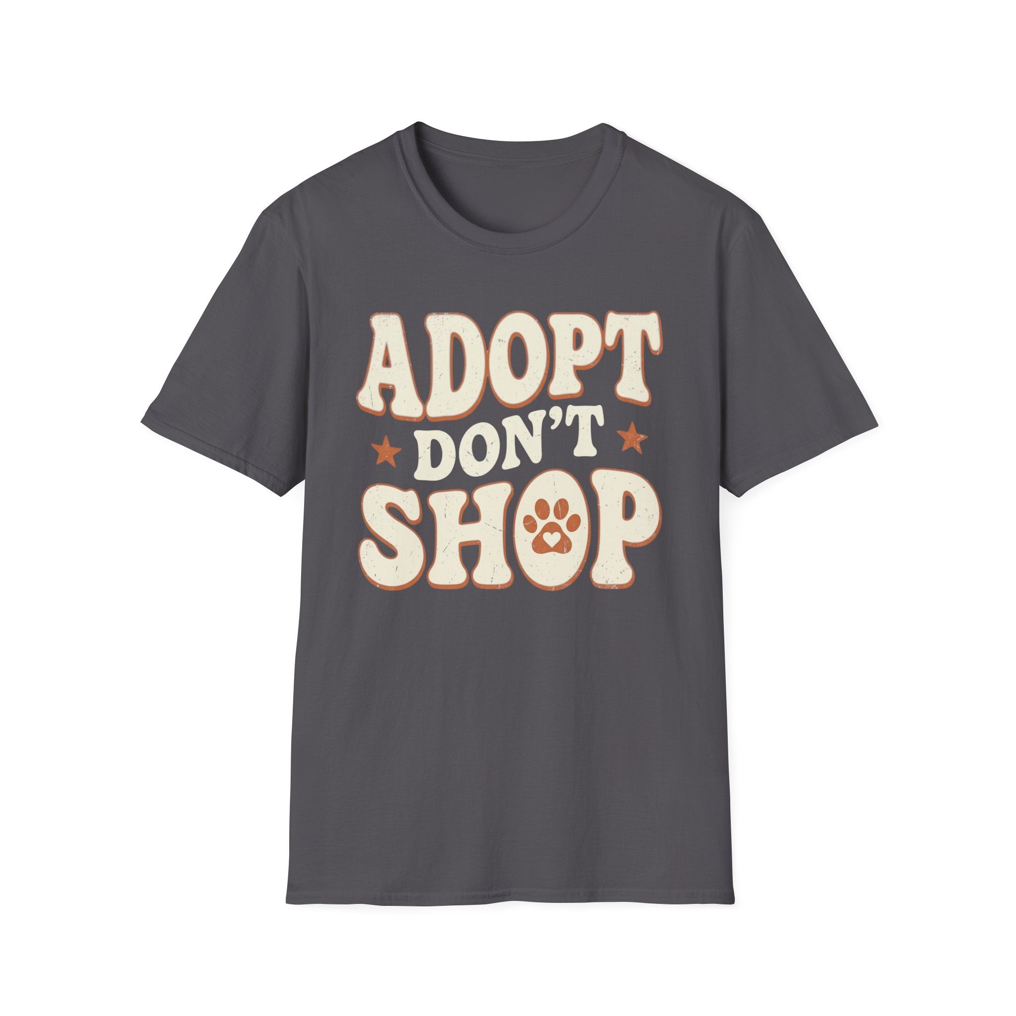 Adopt Dont Shop Rescue Shirt-T-Shirt-luxury-rescue-dog-t-shirt-for-dog-lovers-Charcoal-S-Rescue Paws Club