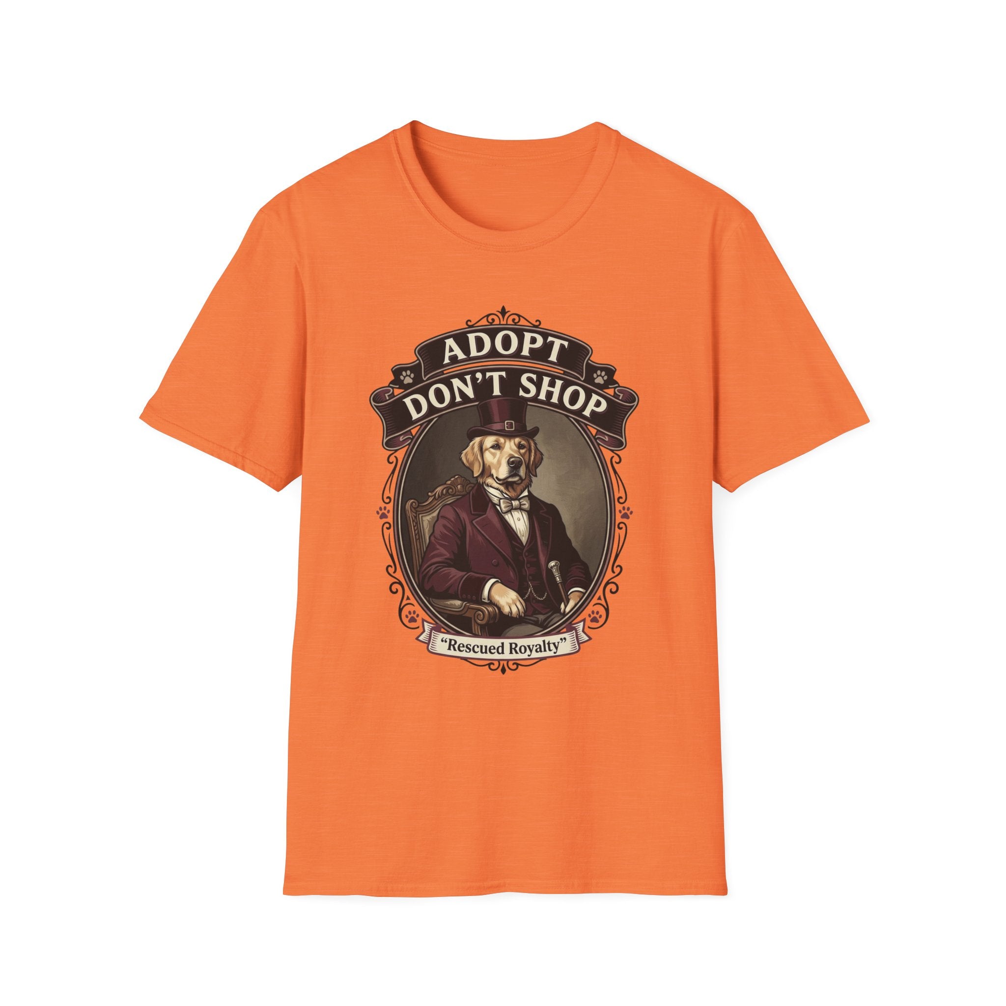 Vintage Adopt Don't Shop T-Shirt-T-Shirt-luxury-rescue-dog-t-shirt-for-dog-lovers-Heather Orange-S-Rescue Paws Club