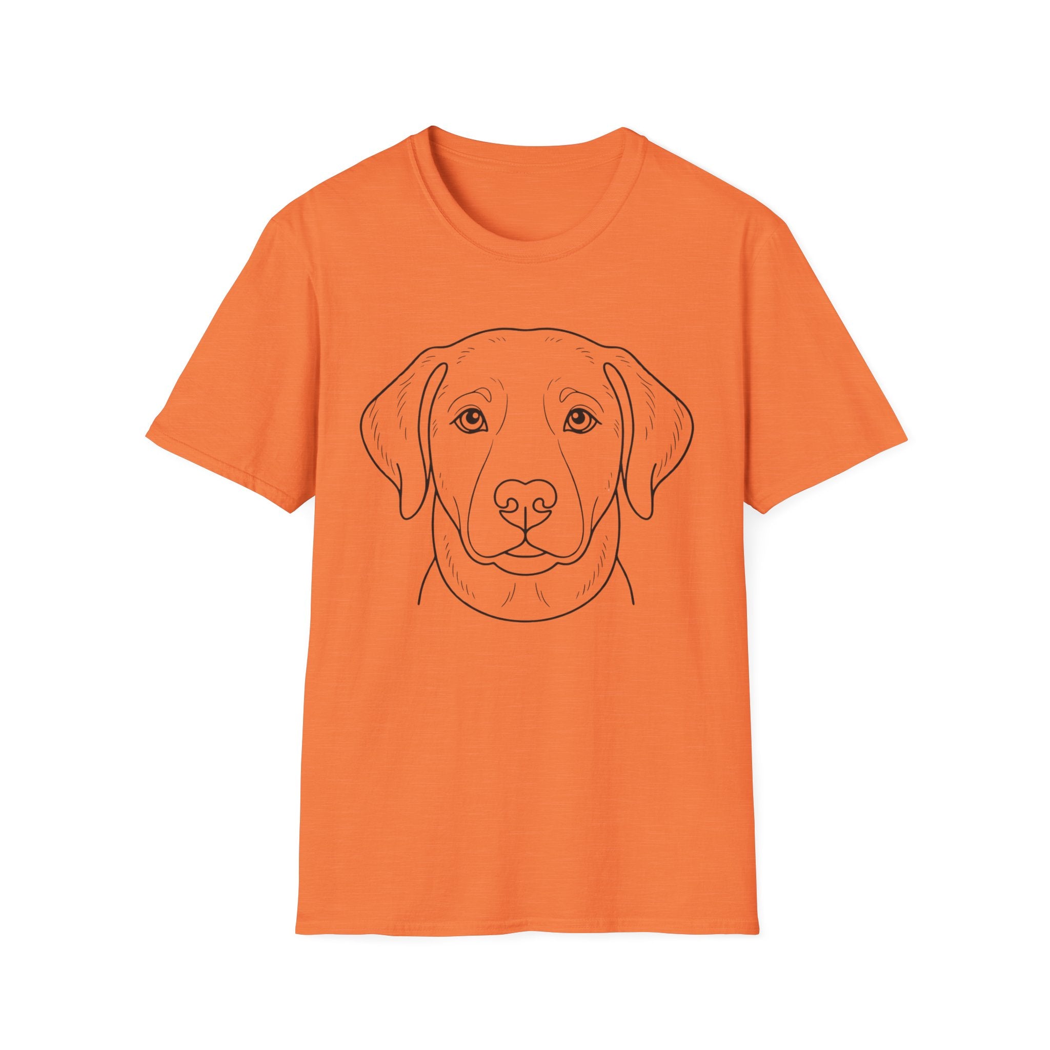 Line Art Dog T-Shirt-T-Shirt-luxury-rescue-dog-t-shirt-for-dog-lovers-Heather Orange-S-Rescue Paws Club