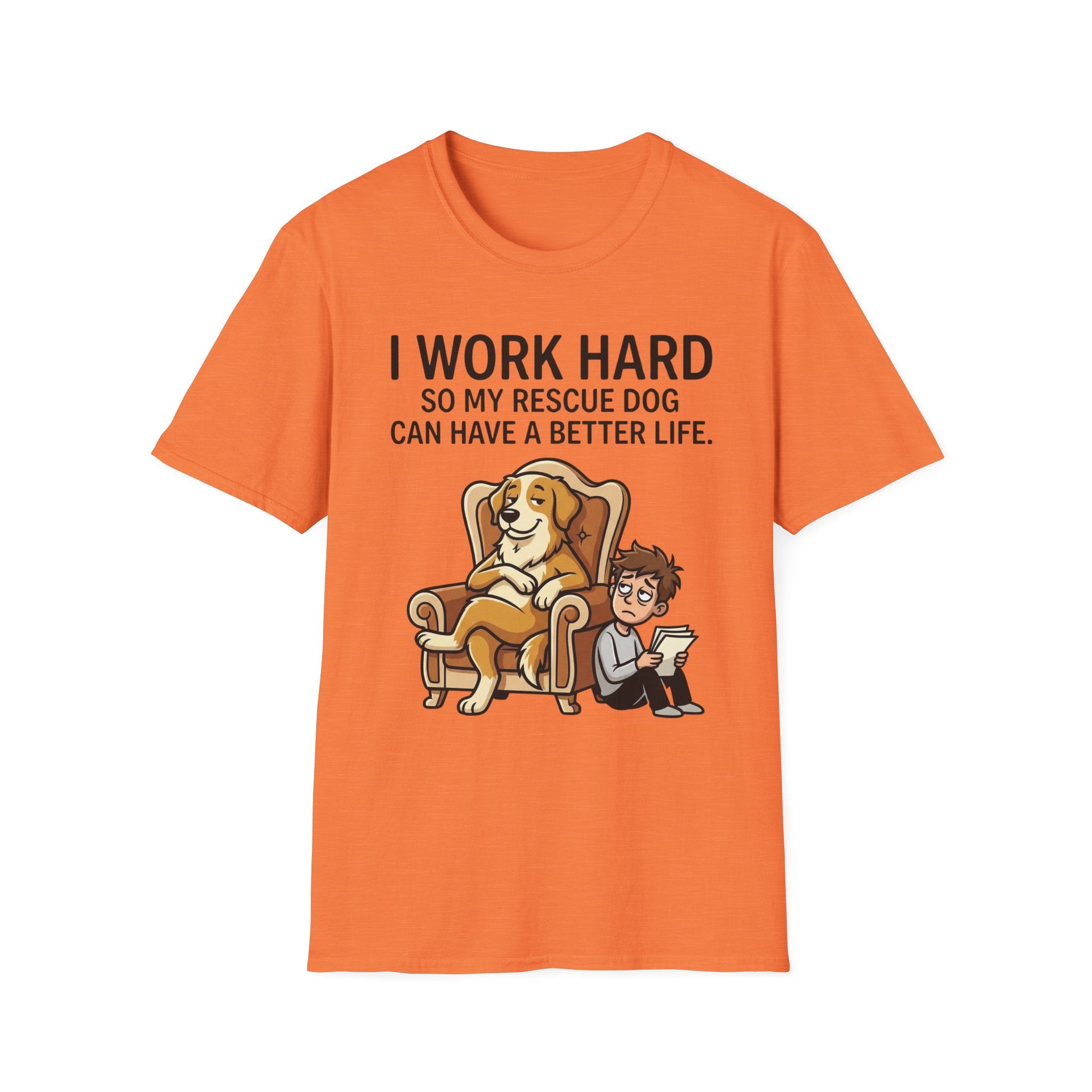 Better Life T-Shirt-T-Shirt-luxury-rescue-dog-t-shirt-for-dog-lovers-Heather Orange-S-Rescue Paws Club