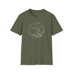 Sleeping Pup Line Art T-Shirt-T-Shirt-luxury-rescue-dog-t-shirt-for-dog-lovers-Military Green-S-Rescue Paws Club